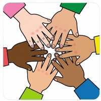 inclusive teaching icon hands together in a circle